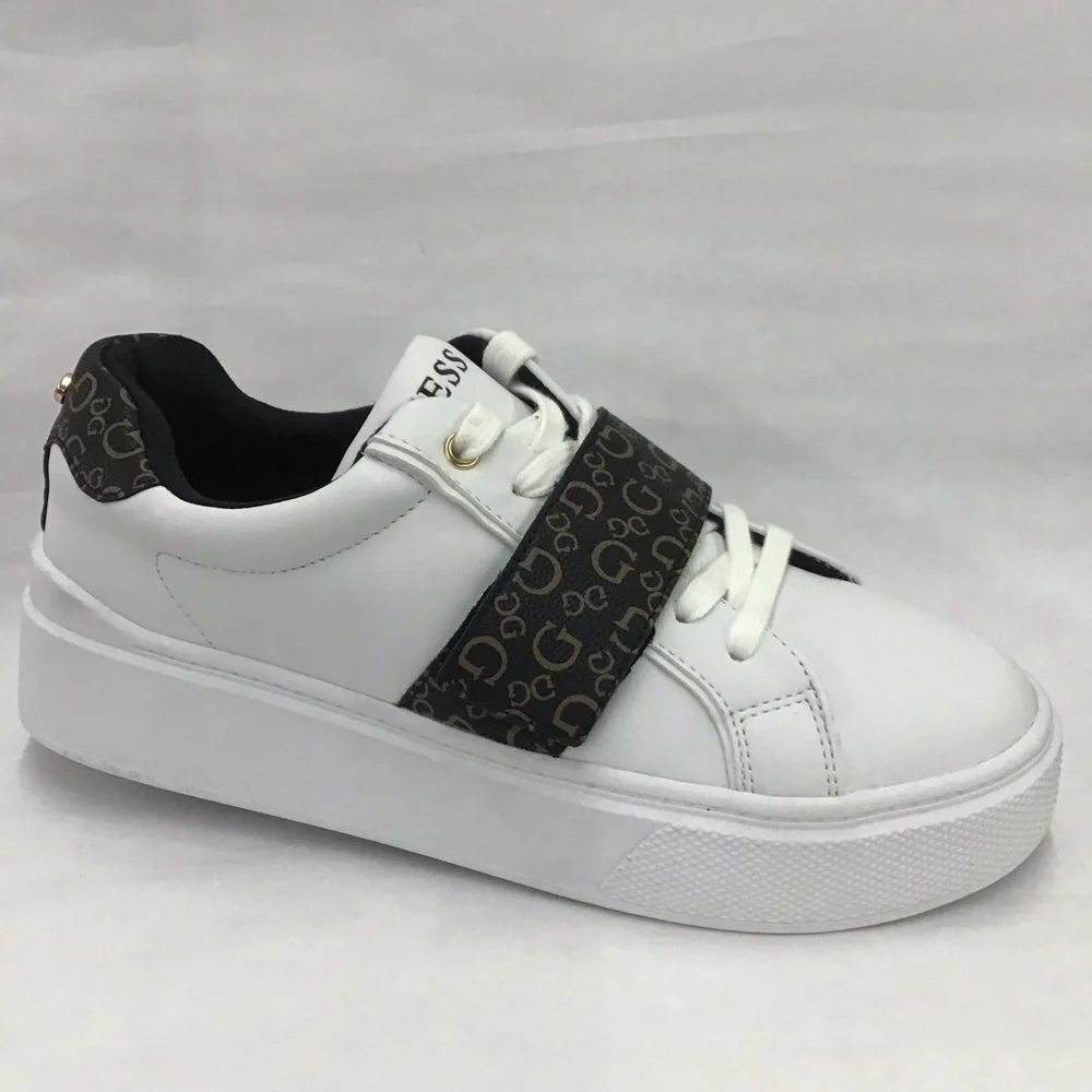New Womens Guess Factory Mirla Velcro Lace-Up White 140 Size 7.5